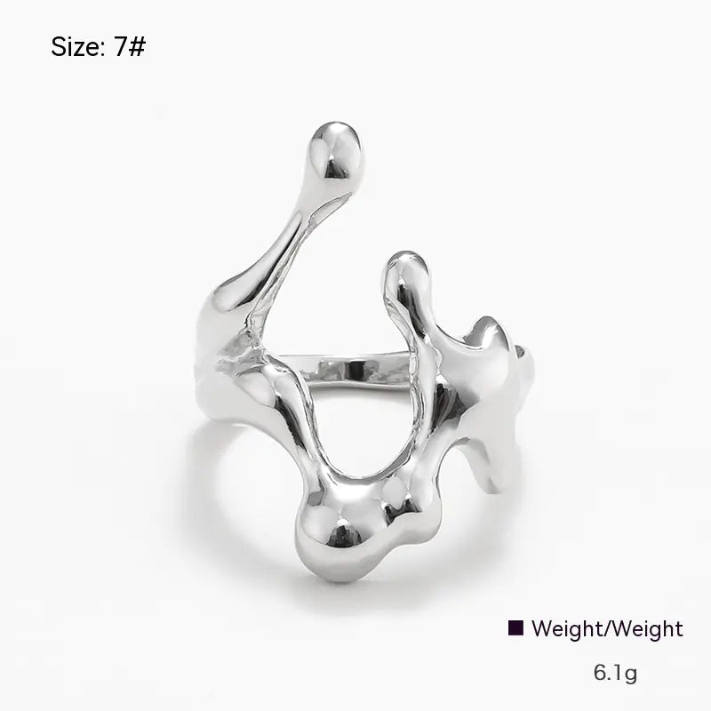 Irregular Metal Ring for Women - Unique Design