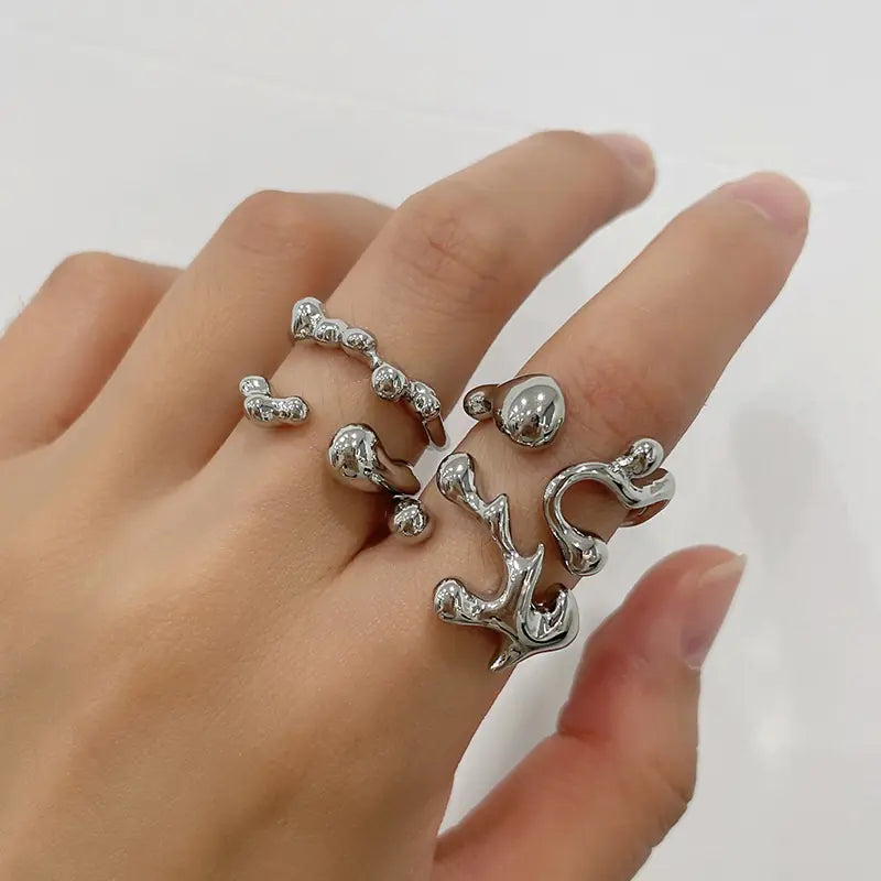 Irregular Metal Ring for Women - Unique Design