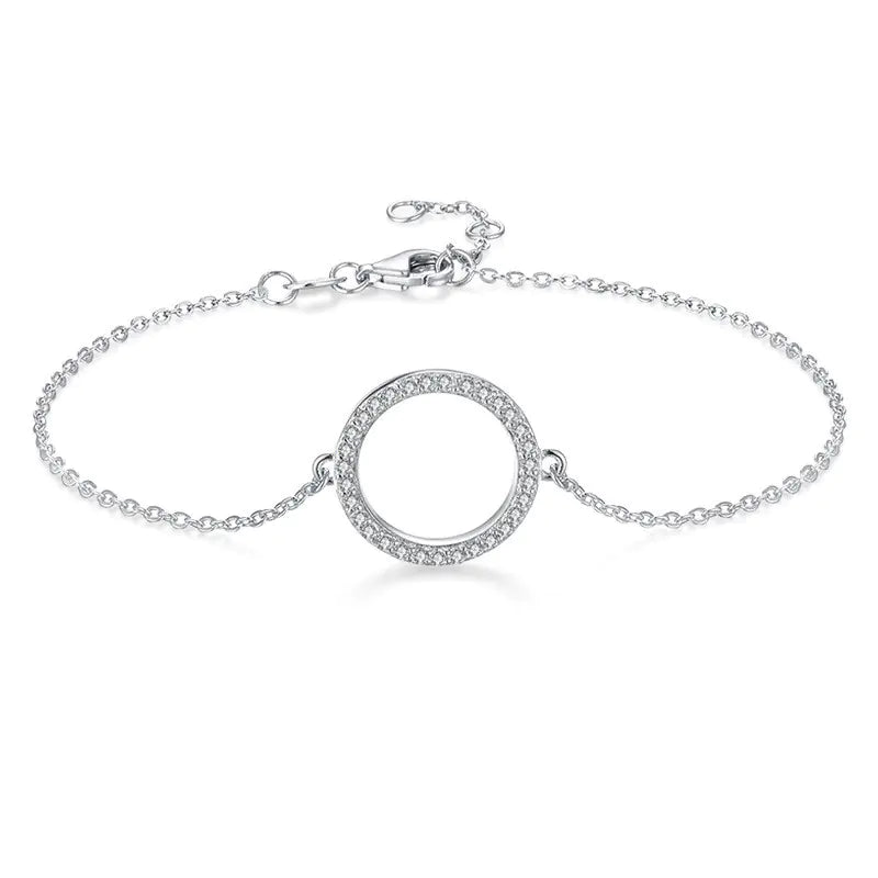 Geometric Circle Bracelet with Micro-Inlaid Diamonds