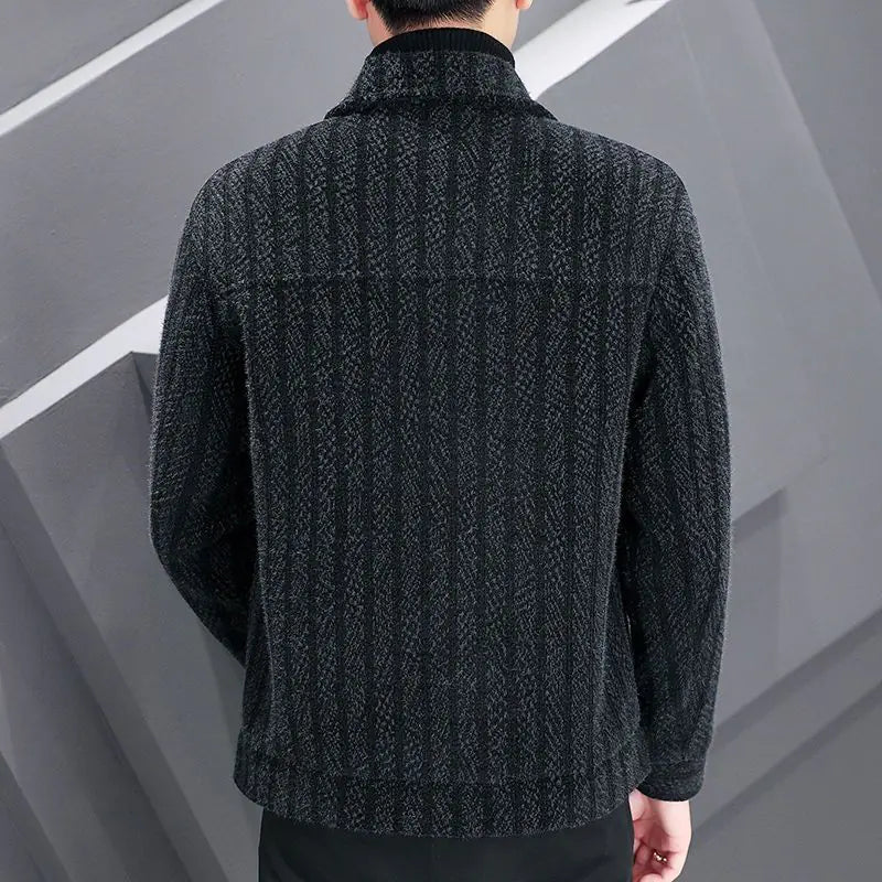 Men's Korean Woolen Lapel Jackets - Slim Fit Overcoat