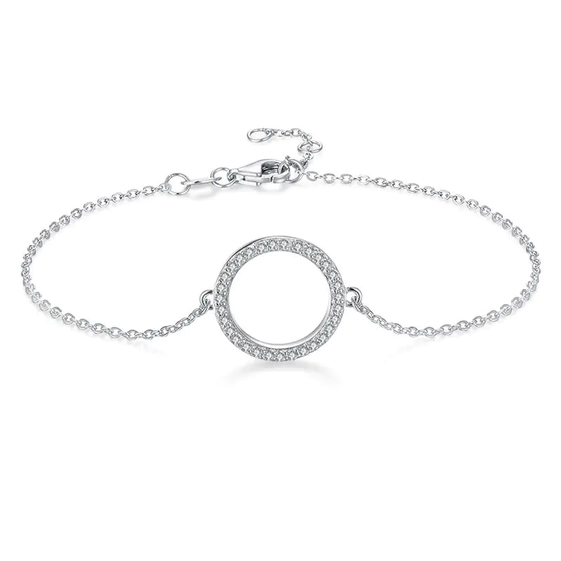 Geometric Circle Bracelet with Micro-Inlaid Diamonds